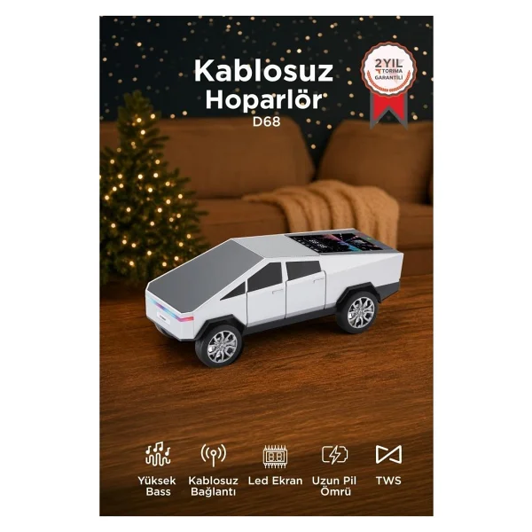 Torima D68 Cybertruck Kırmızı Araba Radyo - Görsel 9