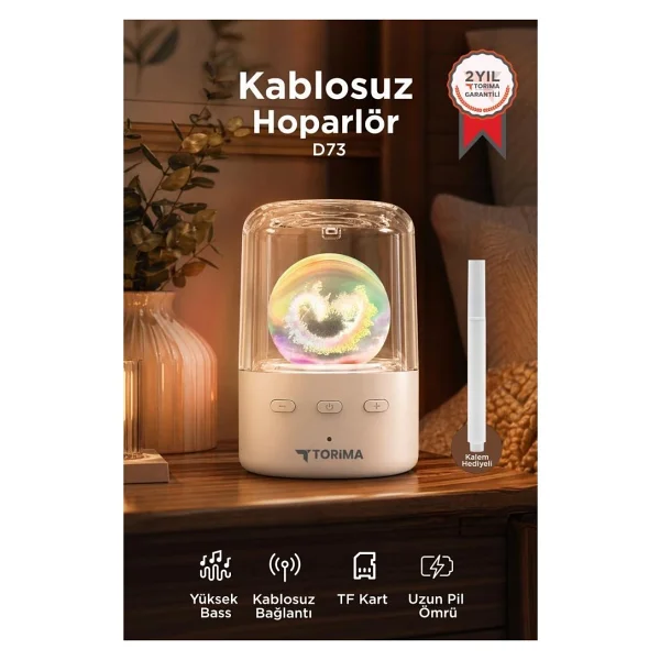 Torima D73 Kırmızı Bluetooth Hoparlör - Görsel 8