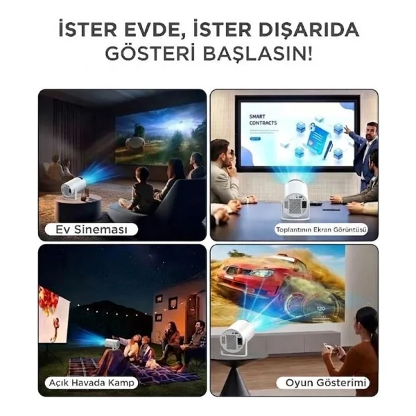 Torima Hy300t Lite 120 Lümen HD Wi-Fi Android Taşınabilir Projeksiyon Cihazı - Görsel 3