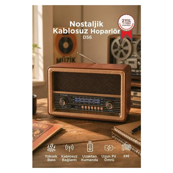 Torima D56 Kahverengi Nostaljik Radyo - Görsel 6