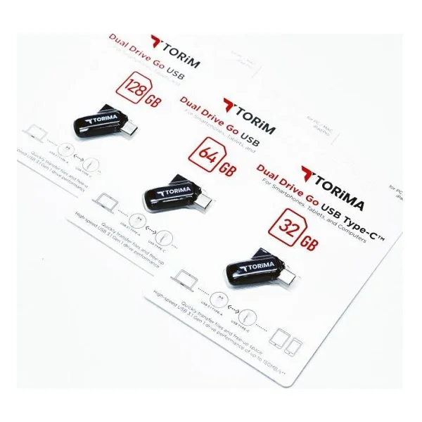 Torima USB Flash Bellek Type C Otg Çift Sürücülü 128gb Siyah - Görsel 7