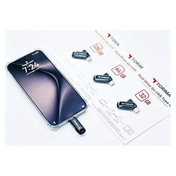 Torima USB Flash Bellek Type C Otg Çift Sürücülü 128gb Siyah - Görsel 9