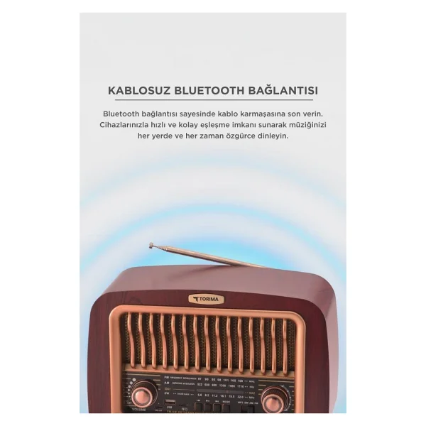 Torima D-59 Kahverengi Nostaljik Radyo - Görsel 2