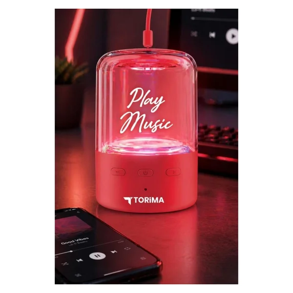Torima D73 Kırmızı Bluetooth Hoparlör - Görsel 2