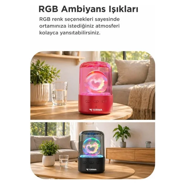 Torima D73 Kırmızı Bluetooth Hoparlör - Görsel 5