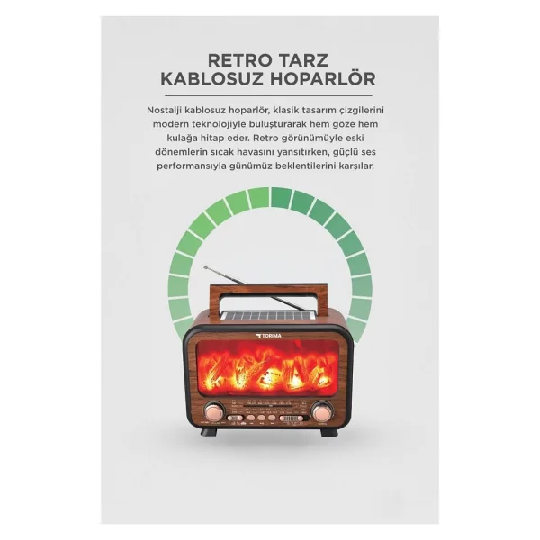 Torima D72 Bluetooth Nostaljik Radyo - Görsel 6