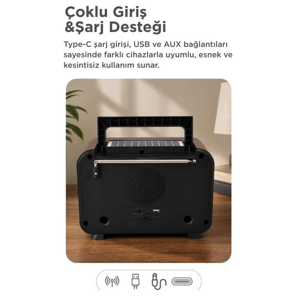 Torima D72 Bluetooth Nostaljik Radyo - Görsel 10