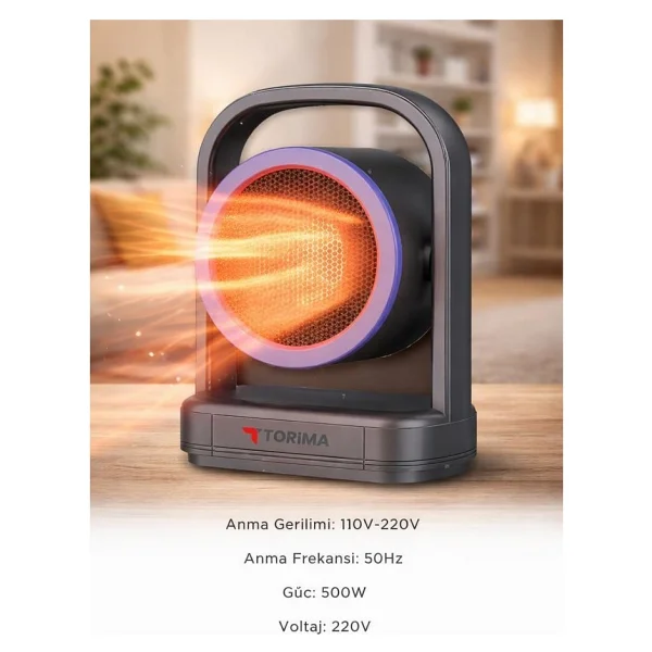 Torima Ht-100 500 W Siyah Masaüstü Fanlı Isıtıcı - Görsel 3