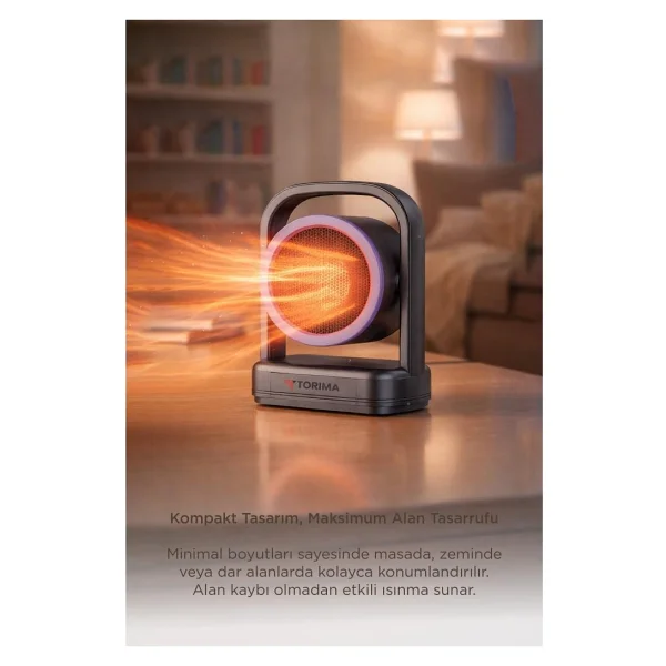 Torima Ht-100 500 W Siyah Masaüstü Fanlı Isıtıcı - Görsel 5