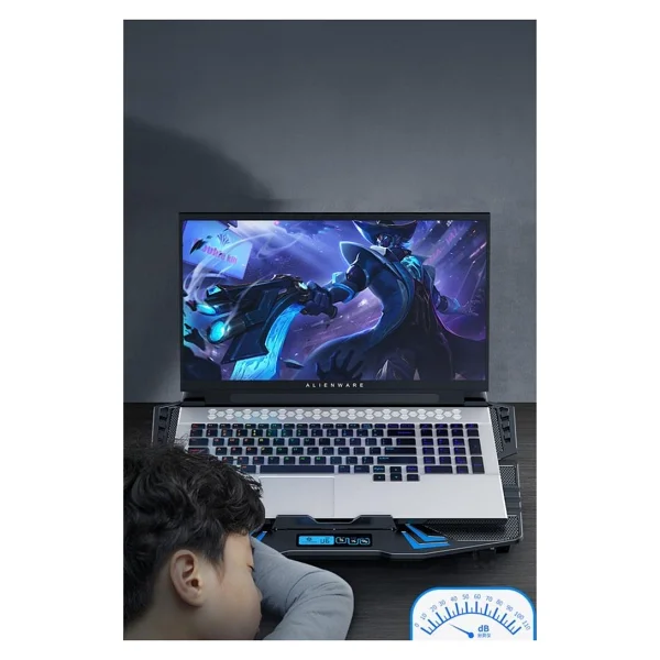 Torima Laptop Soğutucu Ayarlanabilir RGB Dizüstü Bilgisayar Soğutma Fanı Cf05 Siyah - Görsel 3