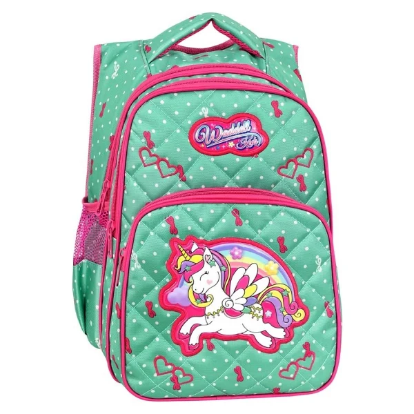 Waddell 24003 Unicorn Desenli Mint Yeşili Beslenme + İlkokul Sırt Çantası - Görsel 4