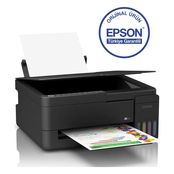 Epson Ecotank L3350 Wi-Fi + Tarayıcı + Fotokopi + Renkli Çok Fonksiyonlu Tanklı Mürekkep Püskürtmeli Yazıcı - Görsel 4