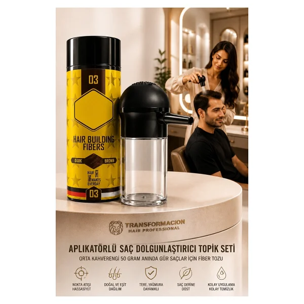 Nano Absolute Saç Fiber Topik Toz Orta Ton Kahverengi 721497 - Orta Ton Kahverengi - Görsel 7