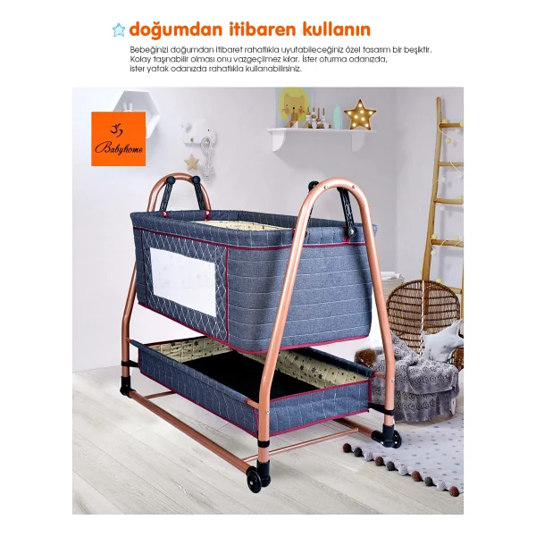 Baby Home 505 Maya Anne Yanı Sepet Beşik - Görsel 6