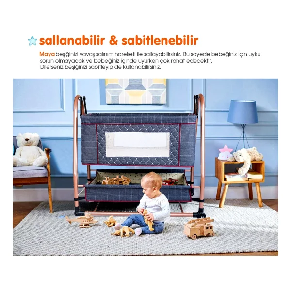 Baby Home 505 Maya Anne Yanı Sepet Beşik - Görsel 7