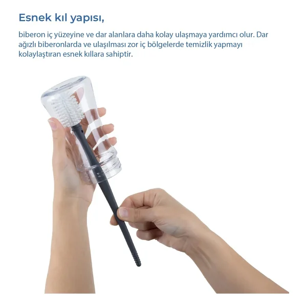 Babyjem Ekru Biberon Temizleme Fırçası Ergonomik Tasarım İle Derin Temizlik Sağlar - Görsel 3
