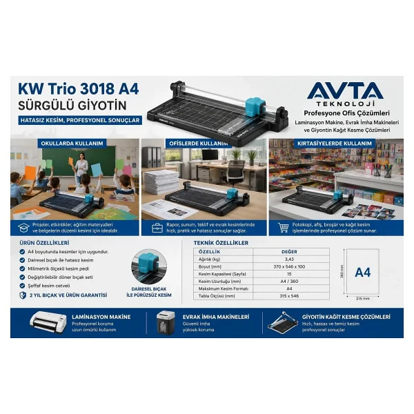 Kw-Trio 3018 Sürgülü Giyotin - Görsel 4