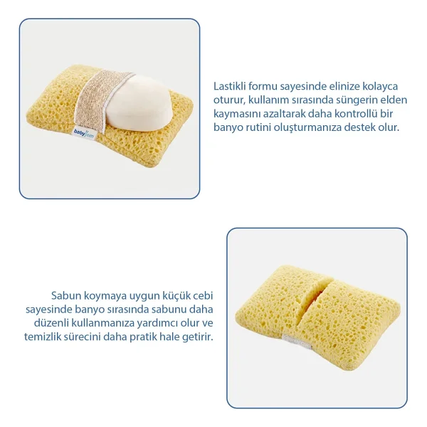 Babyjem Soft Lastikli Bebek Yıkama Banyo Süngeri - Görsel 2