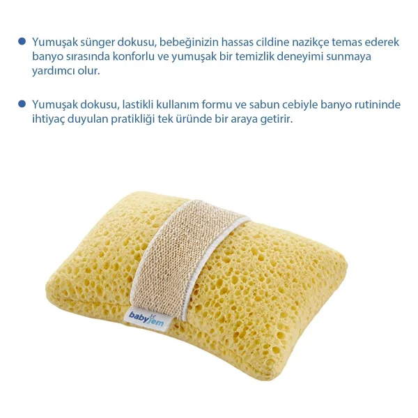 Babyjem Soft Lastikli Bebek Yıkama Banyo Süngeri - Görsel 6