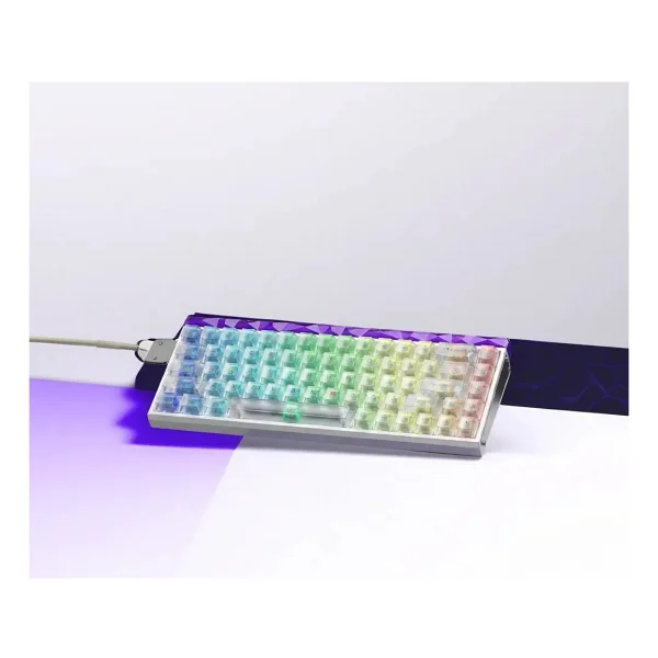 Aula Hero 68 He Manyetik Klavye Rapid Trigger Silver Switch 8000hz RGB Neon Tkl Hot Swap Oyuncu Klavyesi Şeffaf - Görsel 7