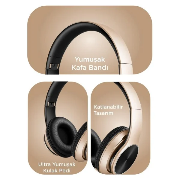 Torima P575 Kablosuz Kulak Üstü Bluetooth Kulaklık - Görsel 3
