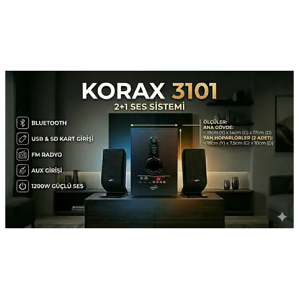 Korax Kx-Fm3101 Müzik Seti - Görsel 3