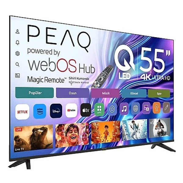 Peaq 55q90 4K Ultra HD 55" 140 Ekran Uydu Alıcılı Webos Smart QLED TV - Görsel 2
