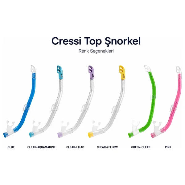 Cressi Top Şnorkel Blue - Görsel 3