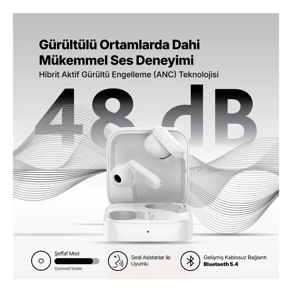 Ttec AirBeat Pro Max 2KM180B ANC TWS Beyaz Kulak İçi Bluetooth Kulaklık - Görsel 10