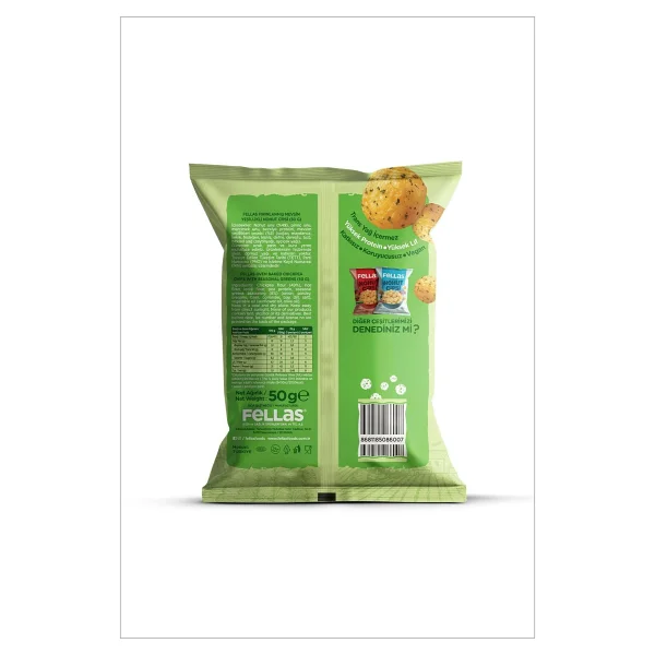Fellas Nohut Cipsi 6'lı Mix - Mevsim Yeşillikleri (50 G) X 2 + Paprika (50 G) X 2 + Deniz Tuzlu (50 G) X 2 - Görsel 6