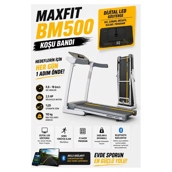 Maxfit BM500 Katlanabilir Koşu Bandı - Görsel 6