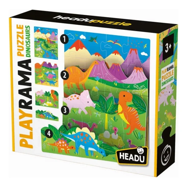 Headu Playrama Puzzle Dınosaurs (3-6 Yaş) - Görsel 2