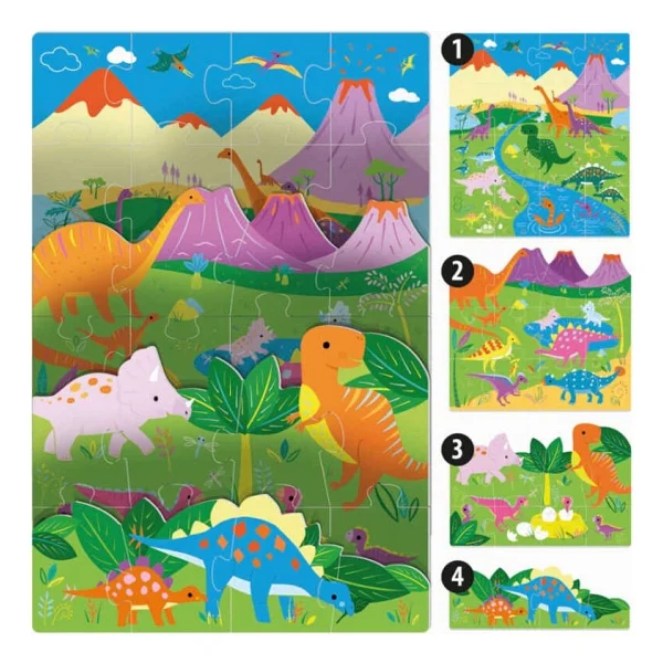 Headu Playrama Puzzle Dınosaurs (3-6 Yaş) - Görsel 3