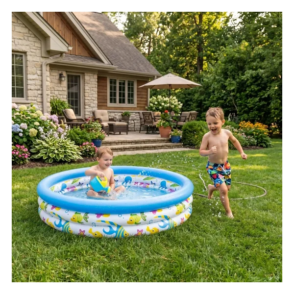 Bestway 3 Halkalı Deniz Yaşamı Desenli Çocuk Havuzu 102 Cm X 25 Cm 3-9 Yaş İçin 110 Litre Kapasite - Görsel 5