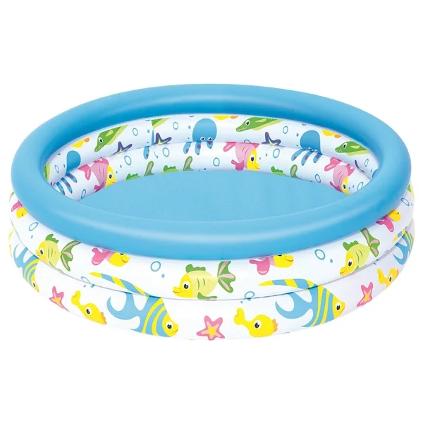 Bestway 3 Halkalı Deniz Yaşamı Desenli Çocuk Havuzu 102 Cm X 25 Cm 3-9 Yaş İçin 110 Litre Kapasite - Görsel 2