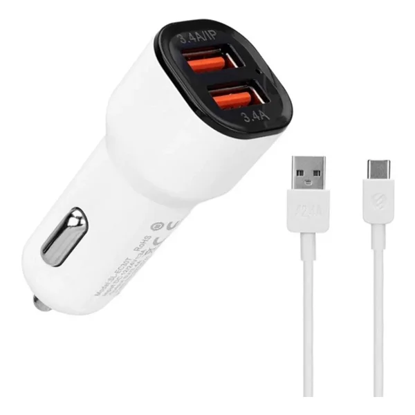S-link SL-EC30L iPhone Kablolu 3.4 A 2 USB Çıkışlı Araç Şarj Cihazı - Görsel 6