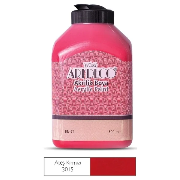 Artdeco 500 Ml 3015 Ateş Kırmızı Akrilik Boya - Görsel 2