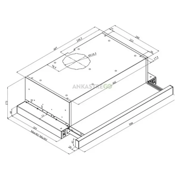Silverline 1140 Crystal Beyaz Sürgülü Aspiratör - Görsel 4
