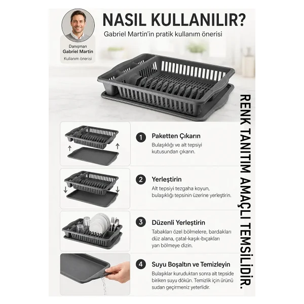 Transformacion Bulaşık Durulama Sepeti Tabaklık Bulaşık Kurutmalık Beyaz Alessi 714493 - Görsel 4