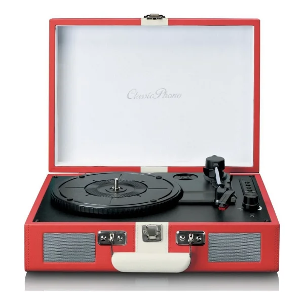 Lenco Classic Phono Tt-110 Kırmızı Çantalı Retro Pikap - Görsel 2