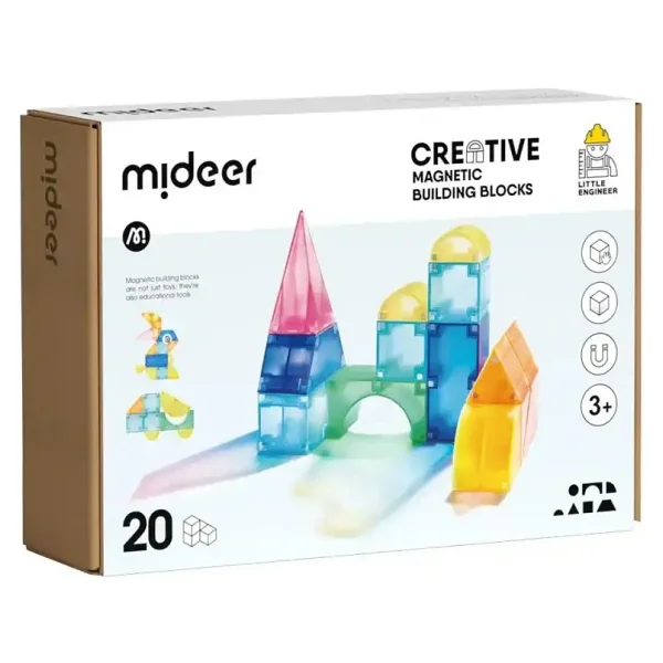 Mideer Magnetic Tiles Yaratıcı İnşaat Md1420 20 Parça Blok Oyuncak - Görsel 9