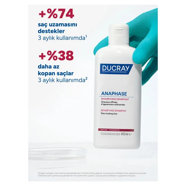 Ducray Anaphase Densifying 400 Ml Saç Dökülmesine Karşı Şampuan - Görsel 3