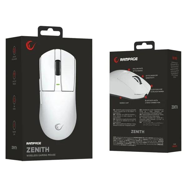 Rampage Zenith Beyaz Optik Kablolu/Kablosuz Oyuncu Mouse - Görsel 8