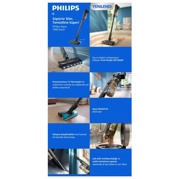 Philips Aqua 7000 Serisi Xc7153/10 Islak Kuru Şarjlı Dikey Süpürge - Görsel 9