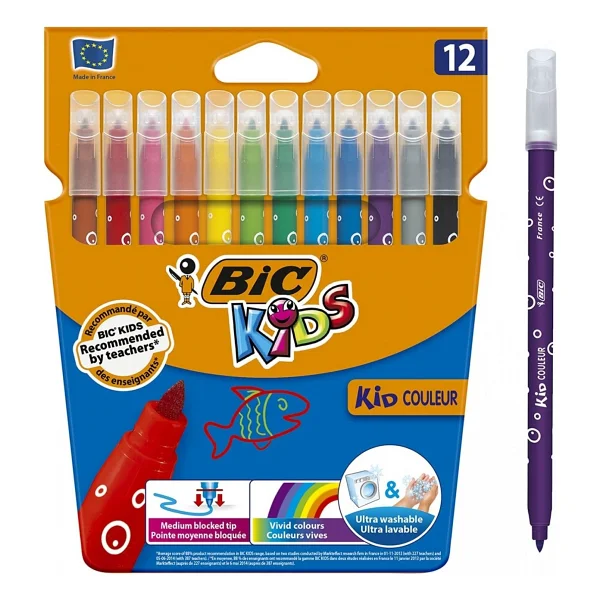 Bic Kid Couleur Ultra Yıkanabilir 12'li Keçeli Kalem Seti - Görsel 8