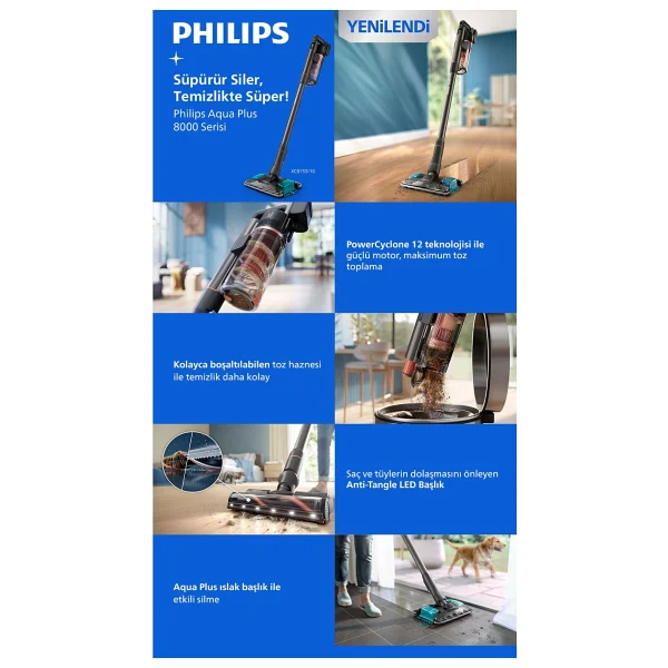 Philips Aqua Plus 8000 Serisi Xc8153/10 Islak Kuru Şarjlı Dikey Süpürge - Görsel 9