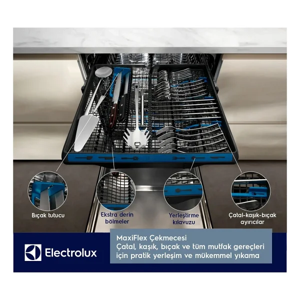 Electrolux Eem48300ıx Maxiflex 8 Programlı Ankastre Bulaşık Makinesi - Görsel 6
