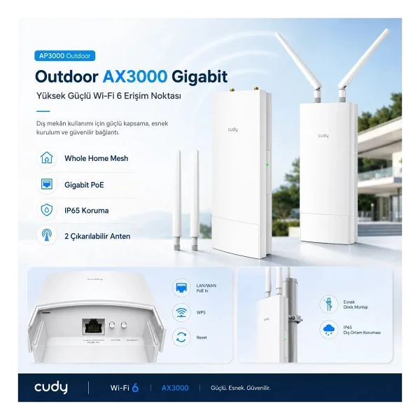 Cudy Ap3000 Outdoor 3000 Mbps Dış Ortam Access Point - Görsel 4