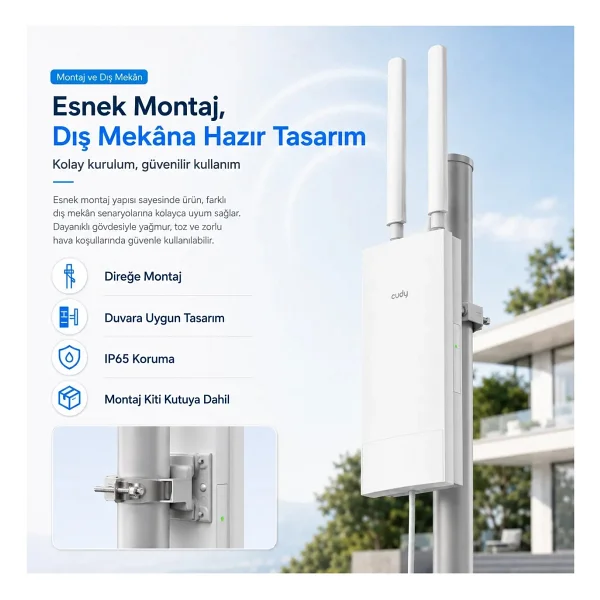 Cudy Ap3000 Outdoor 3000 Mbps Dış Ortam Access Point - Görsel 6