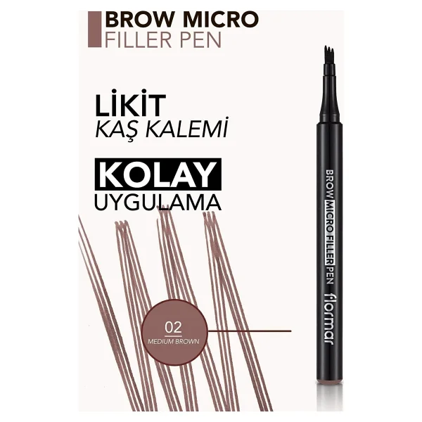 Flormar Brow Micro Filler 002 Medium Brown Kaş Kalemi - Görsel 5